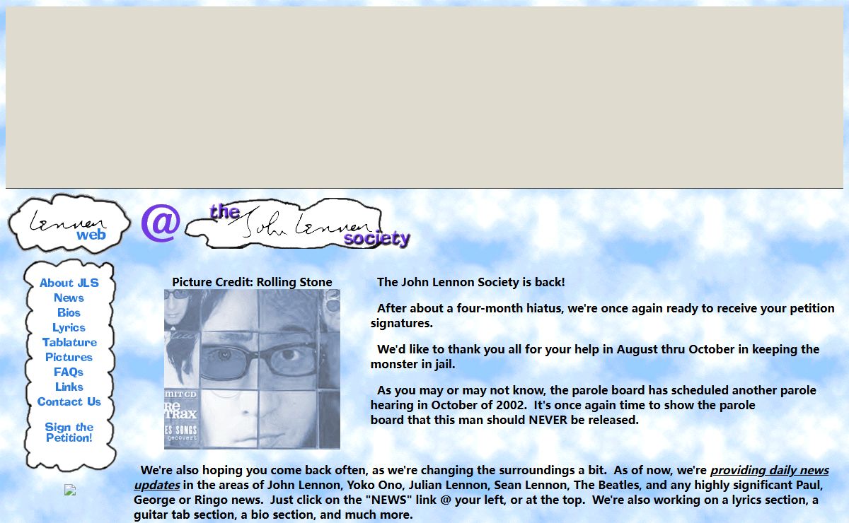 LennonWeb@ The John Lennon Society
