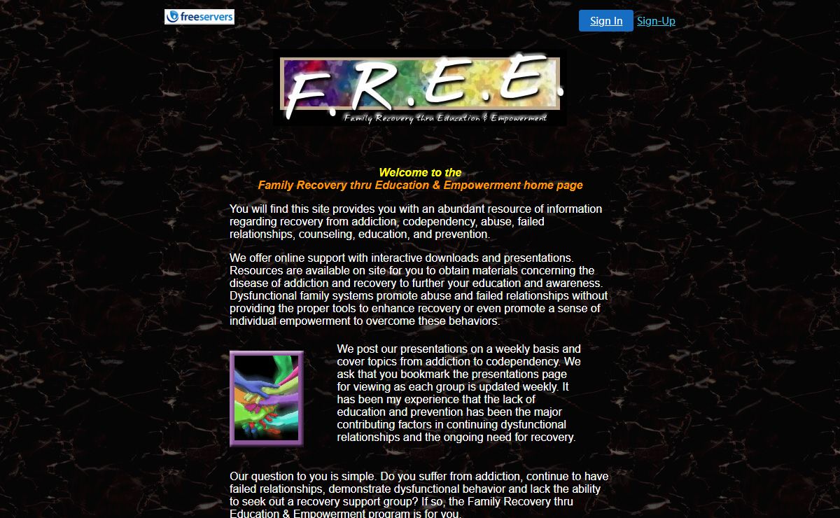 F.R.E.E. . .Family Recovery thru Education and Empowerment