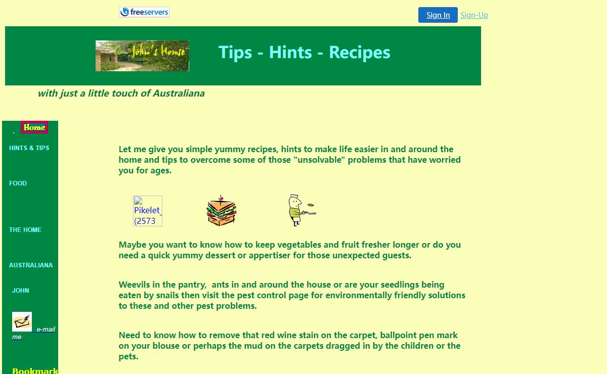John's House - Hints, Tips & Recipes