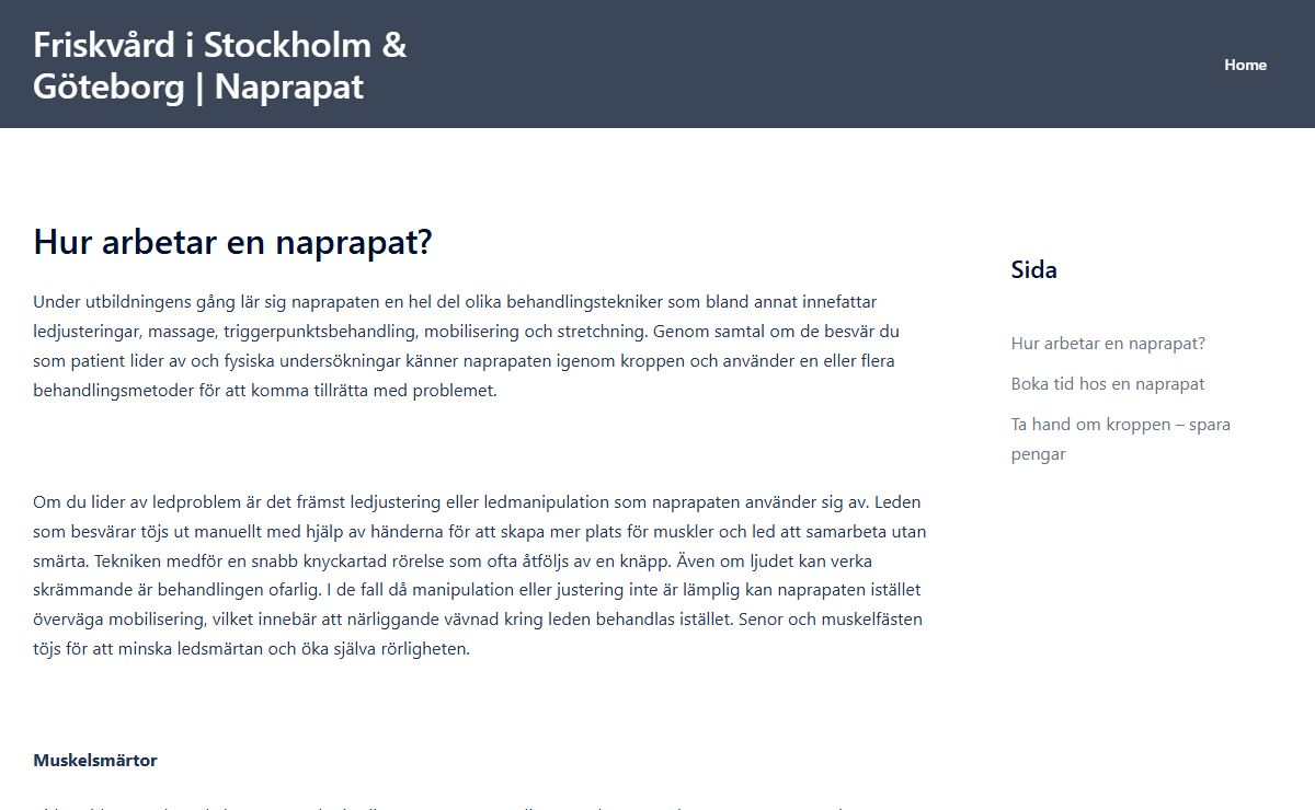Friskvård i Stockholm & Göteborg | Naprapat