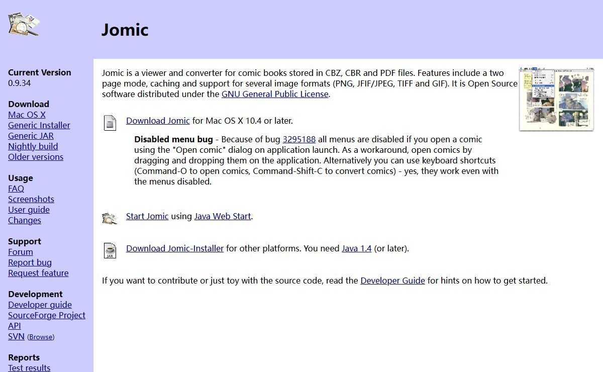 Jomic - a viewer for comic book archives