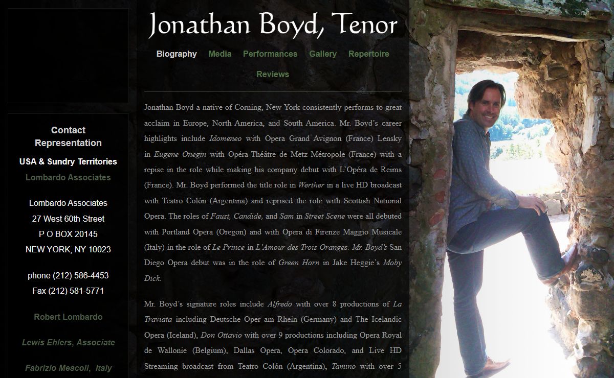 Jonathan Boyd, Tenor