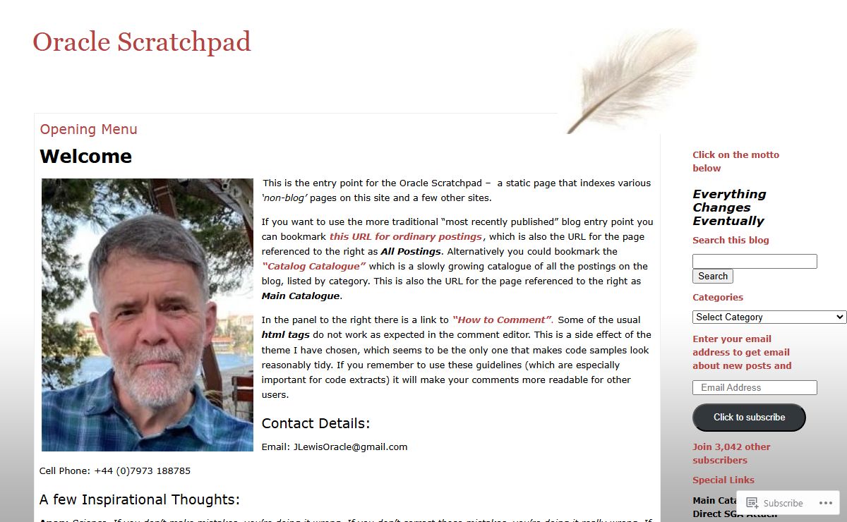 Oracle Scratchpad | Just another Oracle weblog