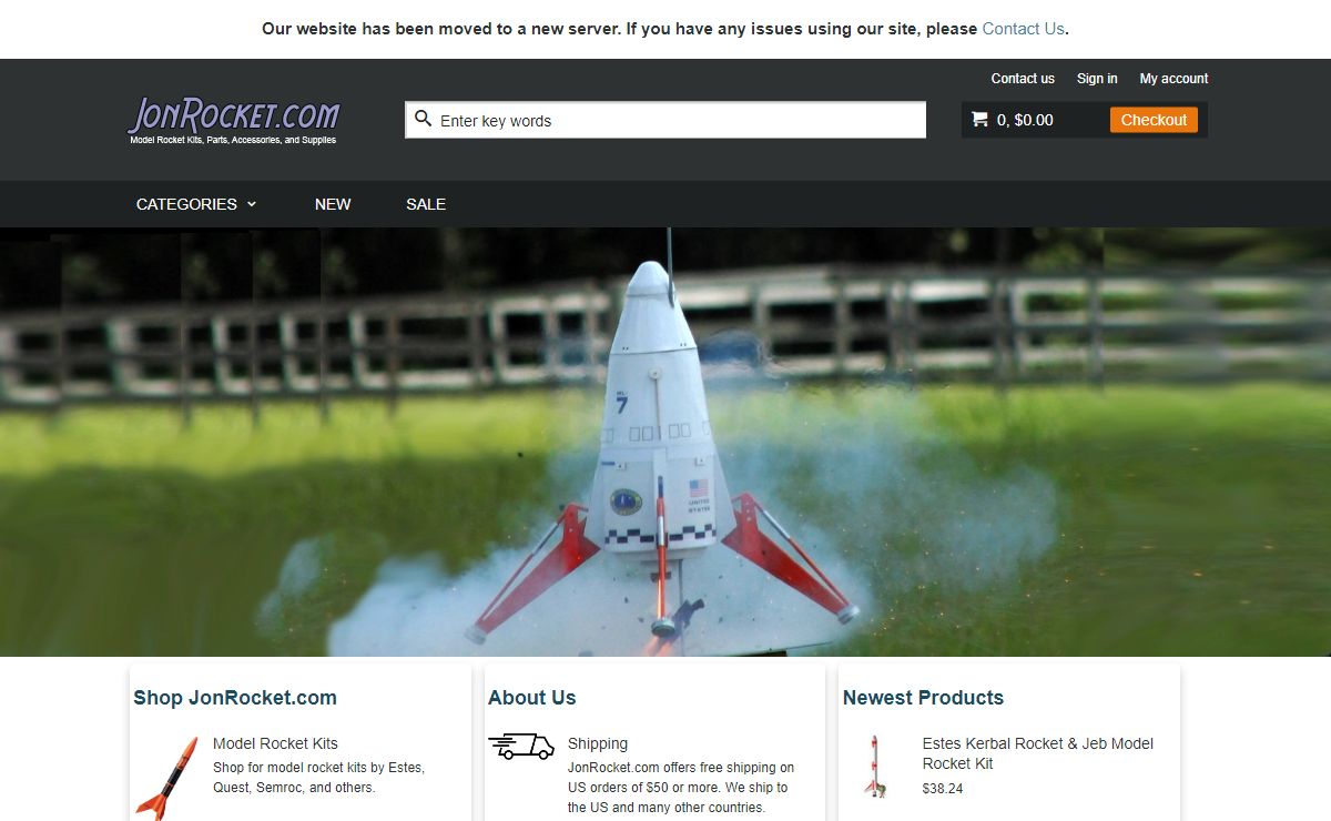 JonRocket.com, Model Rocket Kits, Parts, Supplies, and Accessories