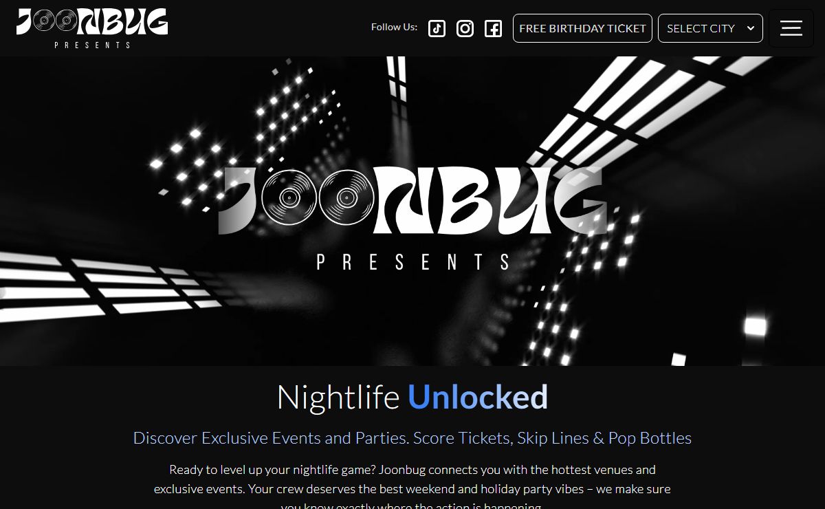 Joonbug.com Nightlife Events, Parties, Holiday NYE, Halloween Parties, Bar Crawls and DJ Performances.