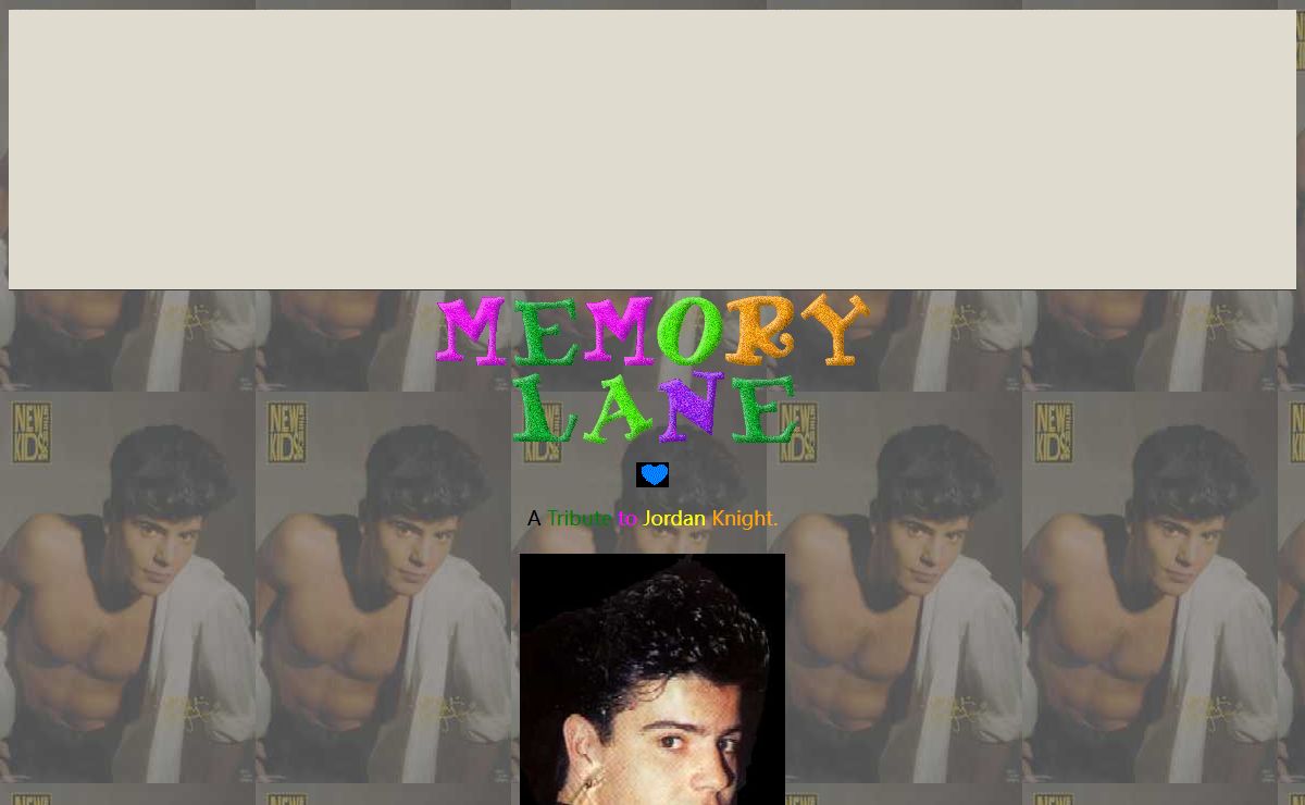 Memory Lane- A Jordan Knight Tribute