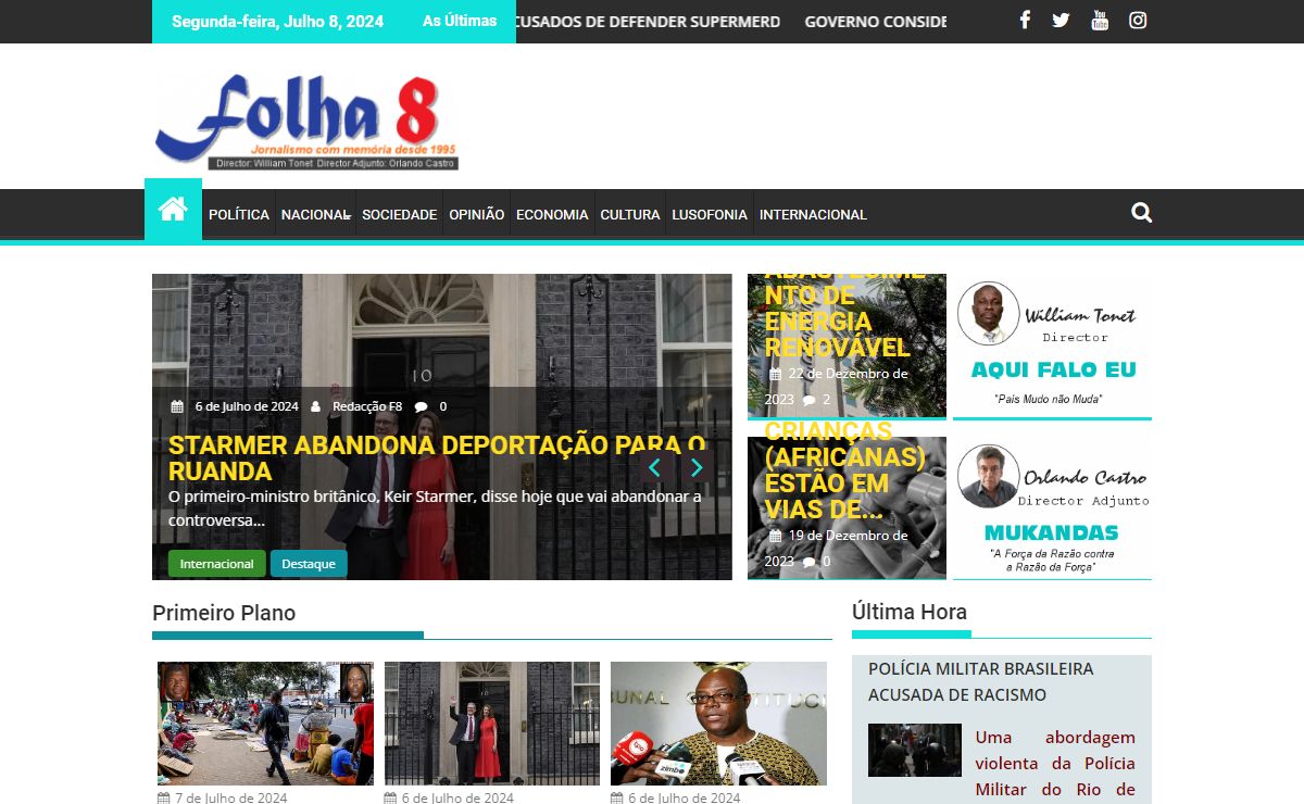Folha 8 Jornal Angolano Independente | Notícias de Angola