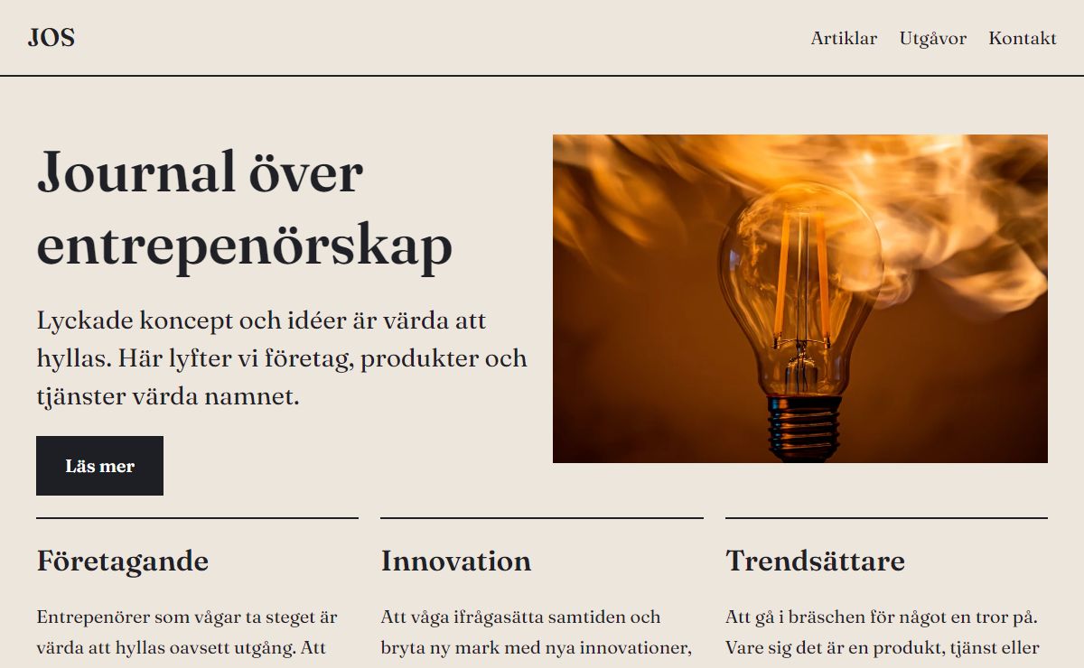 JOS - Journal med statistik - vi hyllar tjänster, företag och entrepenörskap