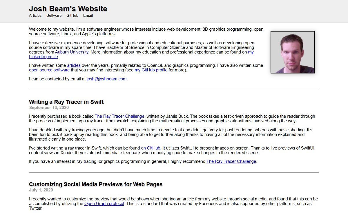 Josh Beam's Website