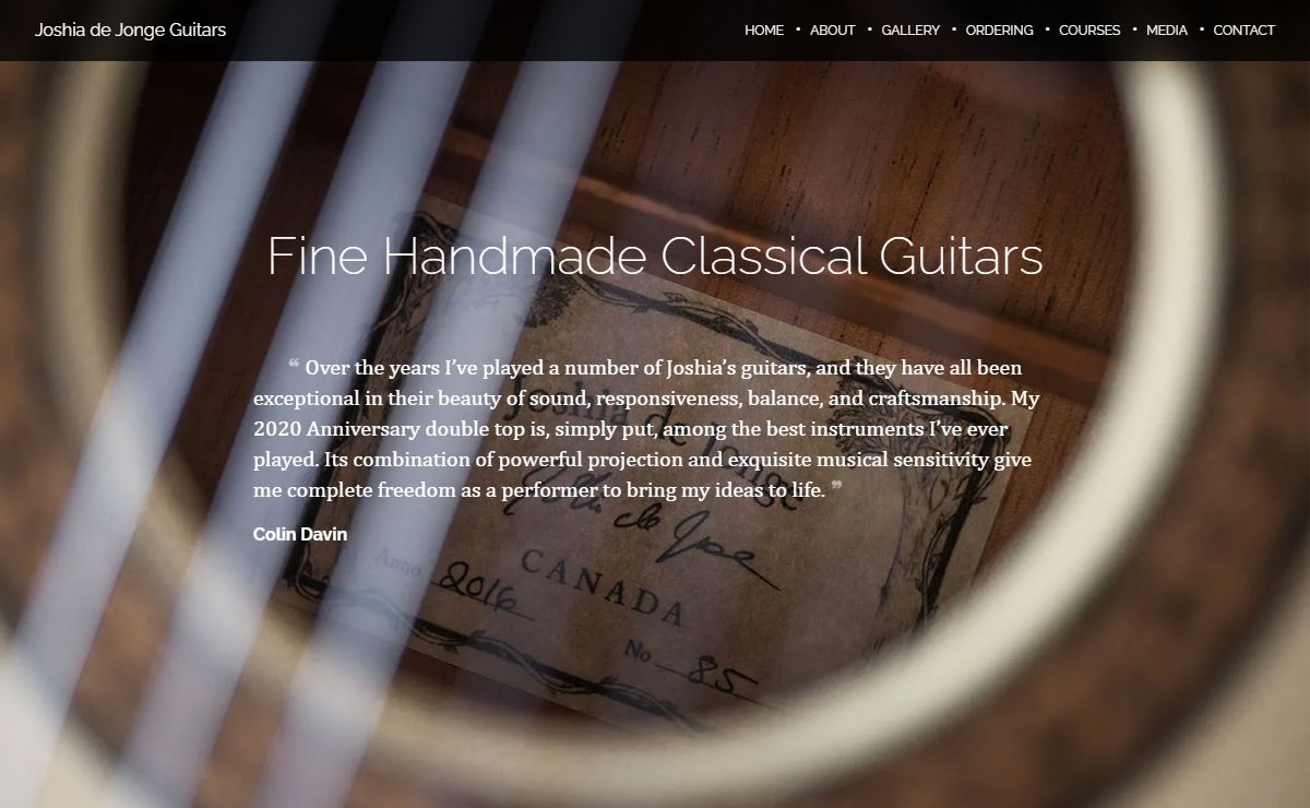 Joshia de Jonge Guitars | Fine Handmade Classical Guitars