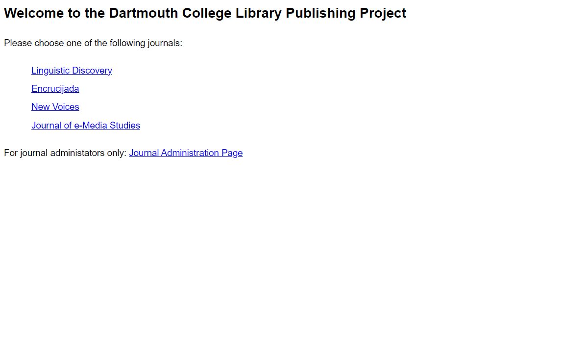 Dartmouth College Library Publishing Project