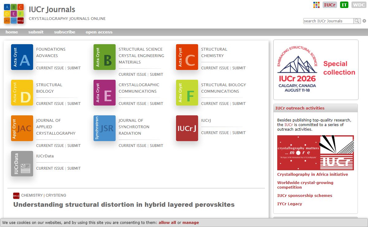 (IUCr) Crystallography Journals Online