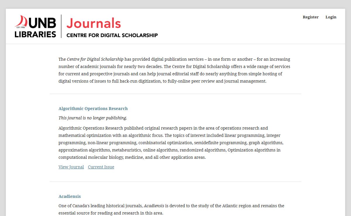 Centre for Digital Scholarship Journals