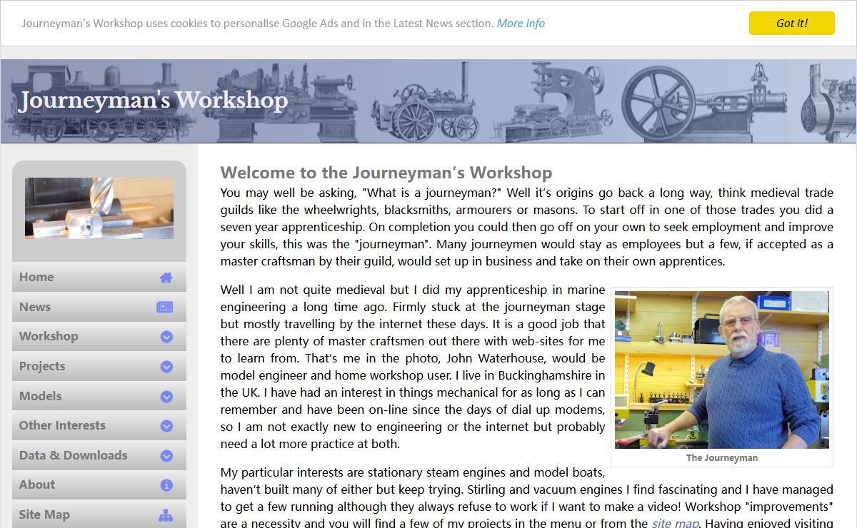 Journeyman's Workshop - home workshop and model engineering
