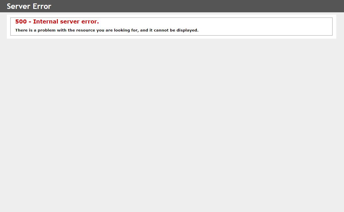 500 - Internal server error.