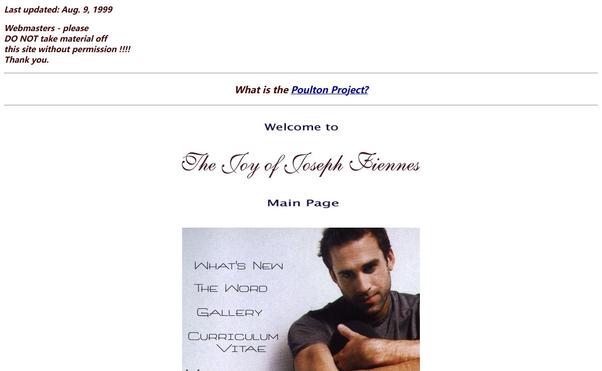The Joy of Joseph Fiennes