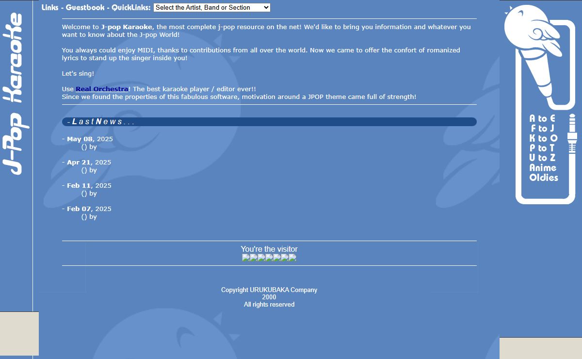 J-Pop Karaoke Homepage