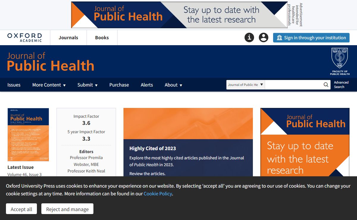 Journal of Public Health | Oxford Academic