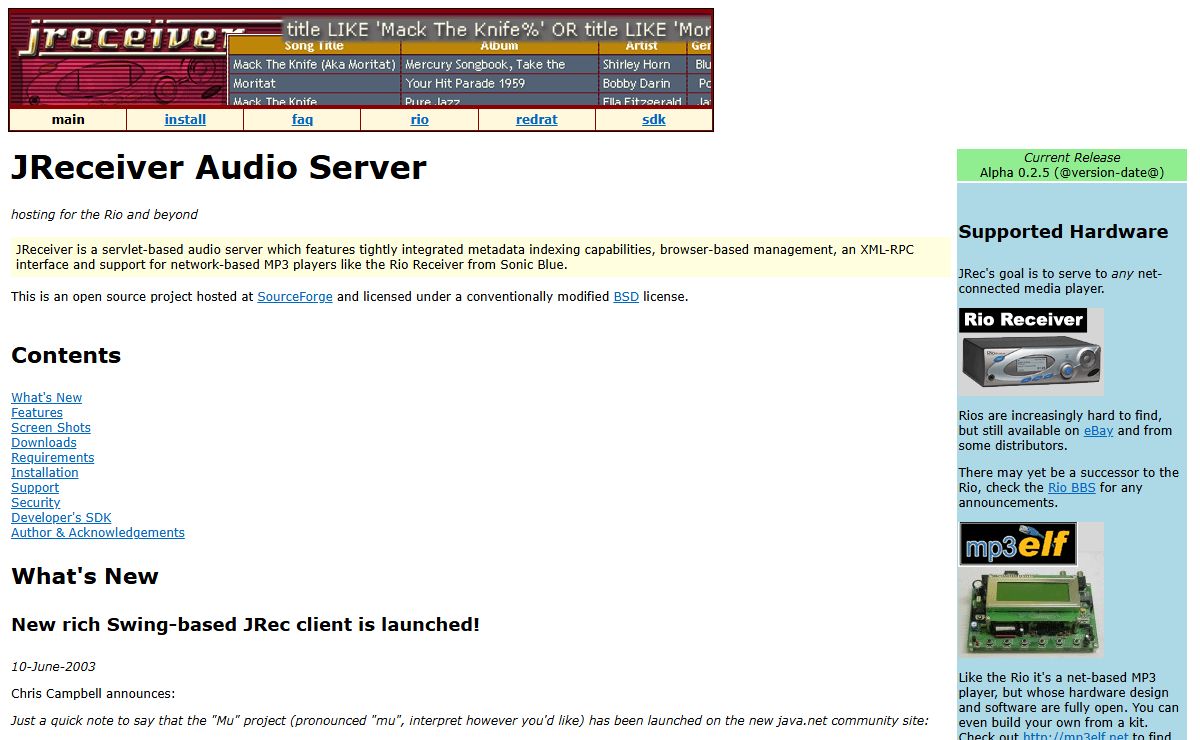 JReceiver Server