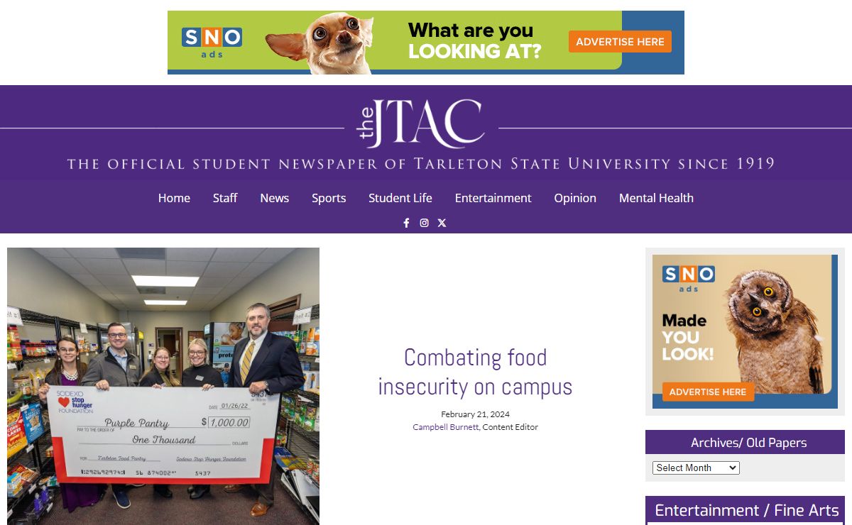 the JTAC – The Official Student Newspaper of Tarleton State University since 1919