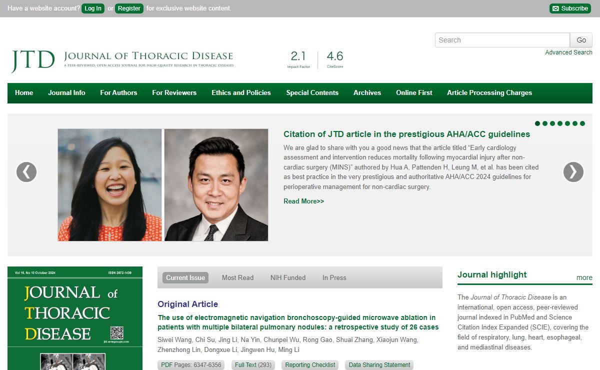 Home - Journal of Thoracic Disease