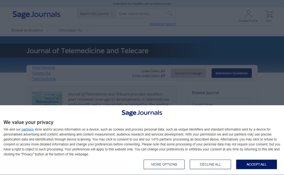Journal of Telemedicine and Telecare: Sage Journals