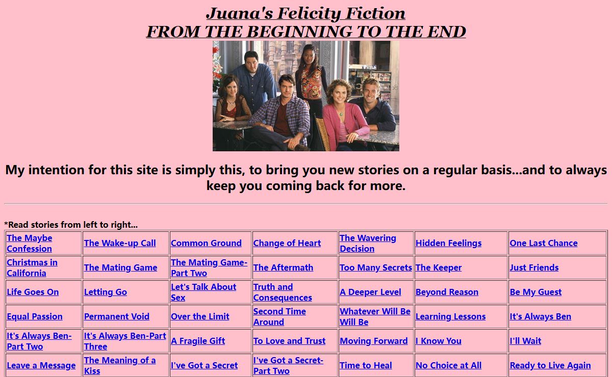 Juana's Felicity Fan Fiction