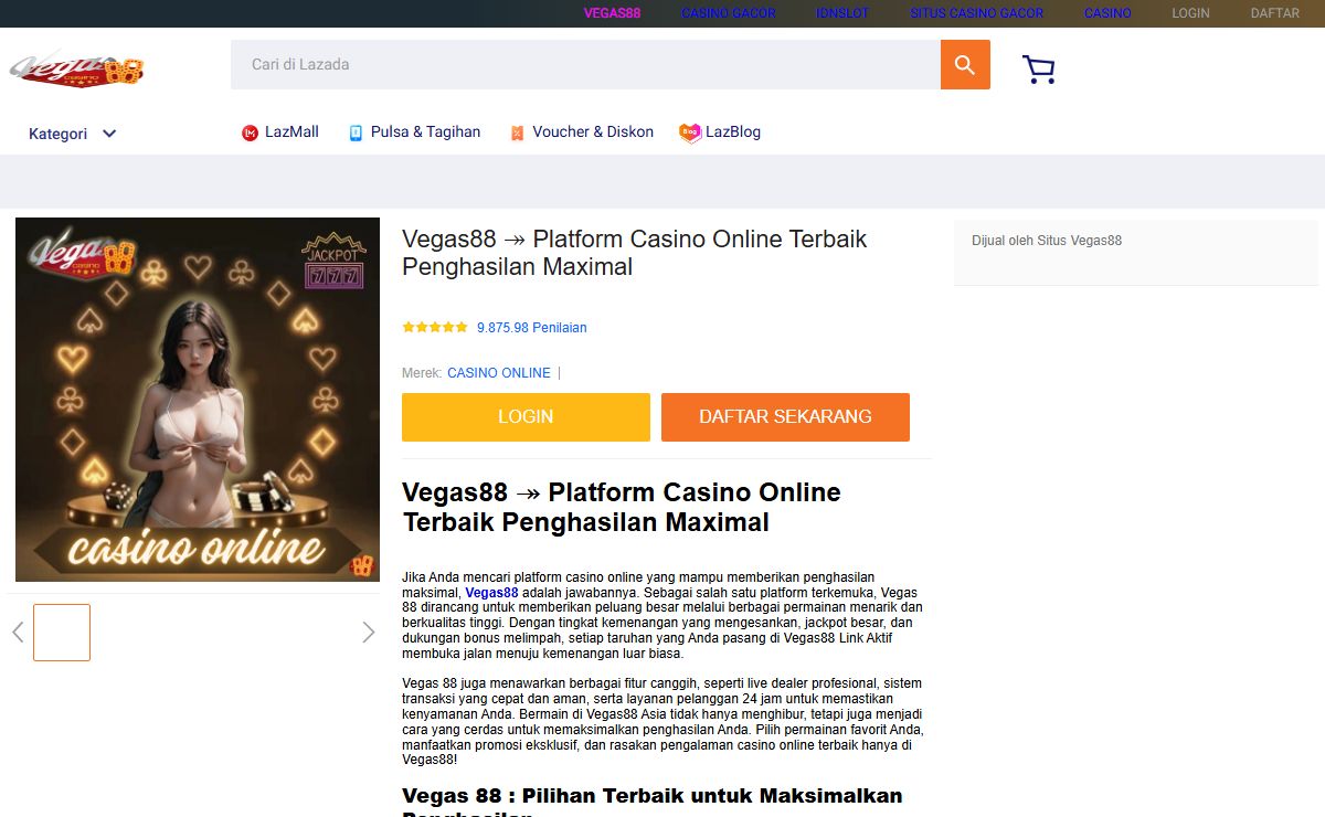 Vegas88 ↠ Platform Casino Online Terbaik Penghasilan Maximal