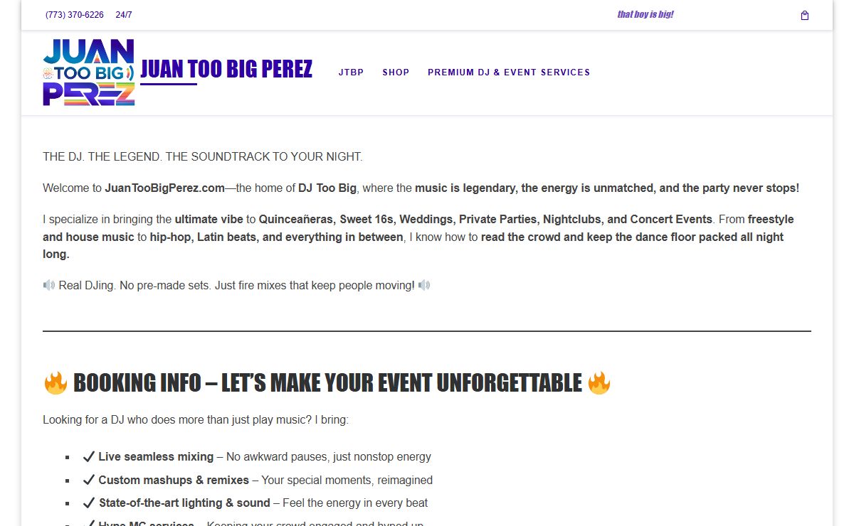 JUAN TOO BIG PEREZ – that boy is big!