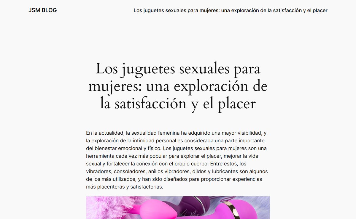 Los juguetes sexuales para mujeres: una exploración de la satisfacción y el placer - JSM BLOG
