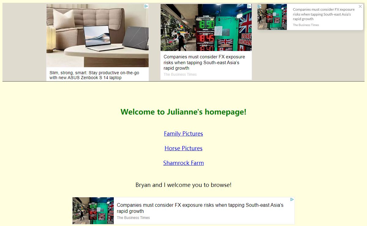 Welcome to Julianne's homepage