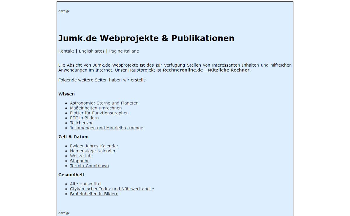 Jumk.de Webprojekte & Webservices