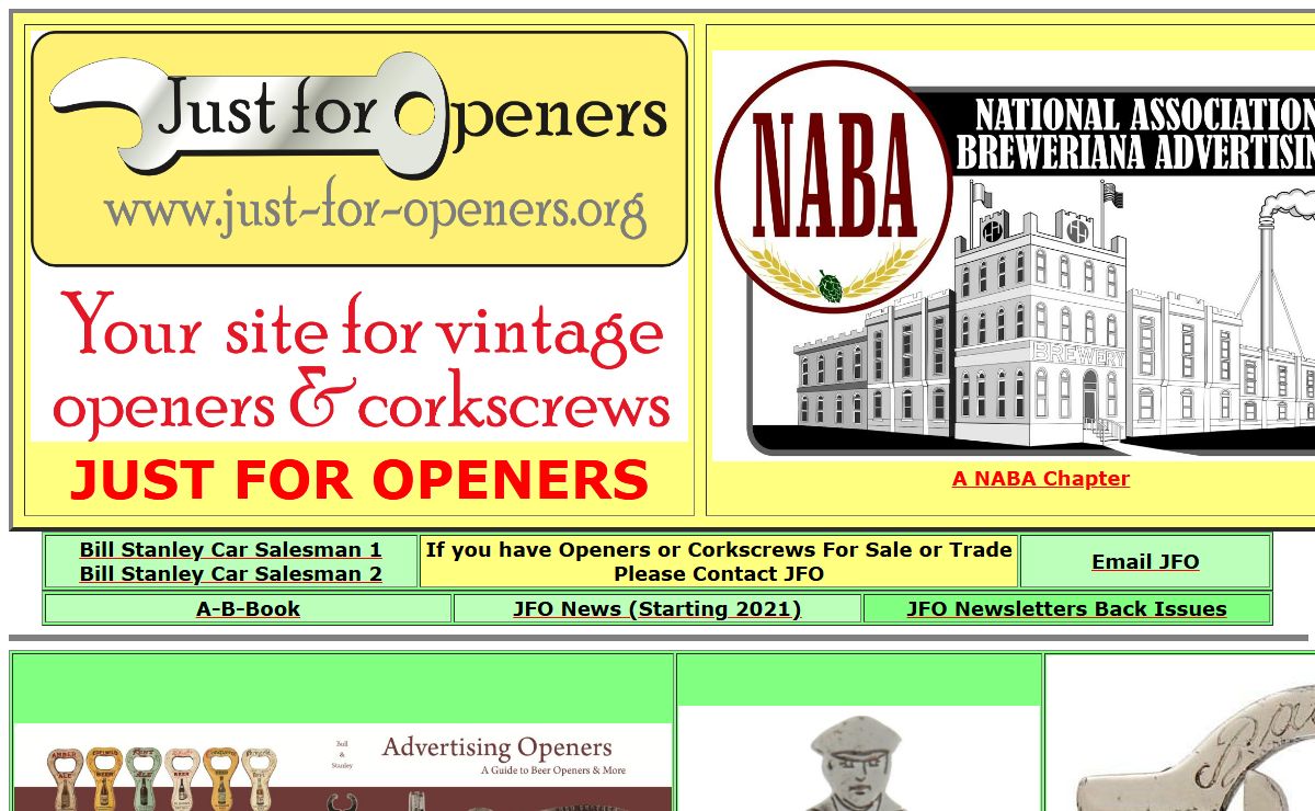 Just For Openers for Bottle Opener & Can Opener & Corkscrew Collectors