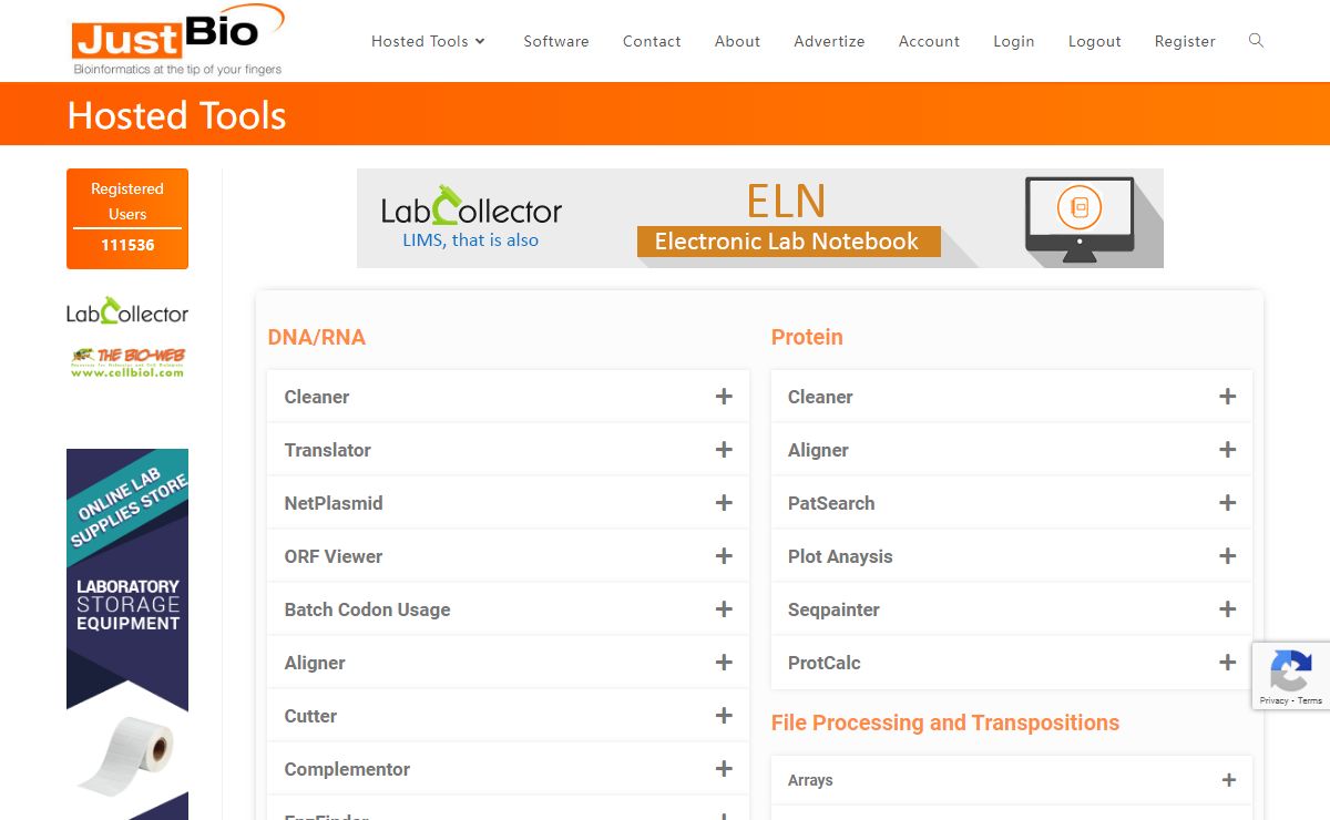 Hosted Tools - Justbio