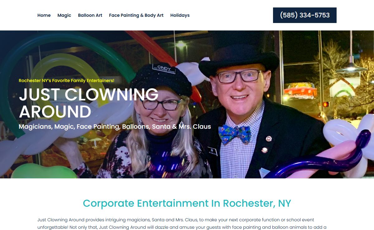 Birthday and Corporate Parties Face Painting Magic Balloons Childrens Parties Rochester NY - Just Clowning Around %
