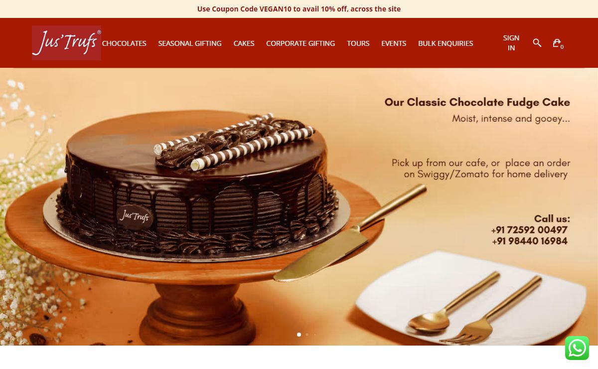 Jus'Trufs | Premium Chocolates, Desserts, Cakes and Corporate Gifts