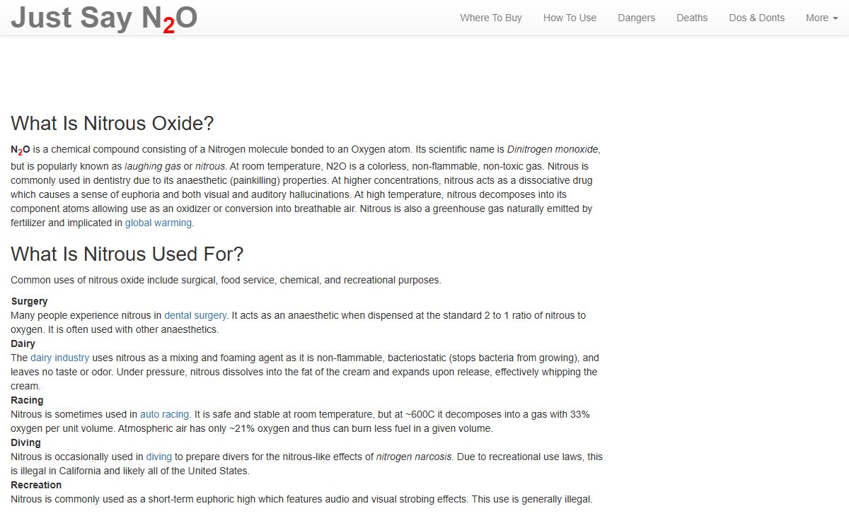 Nitrous Oxide FAQ