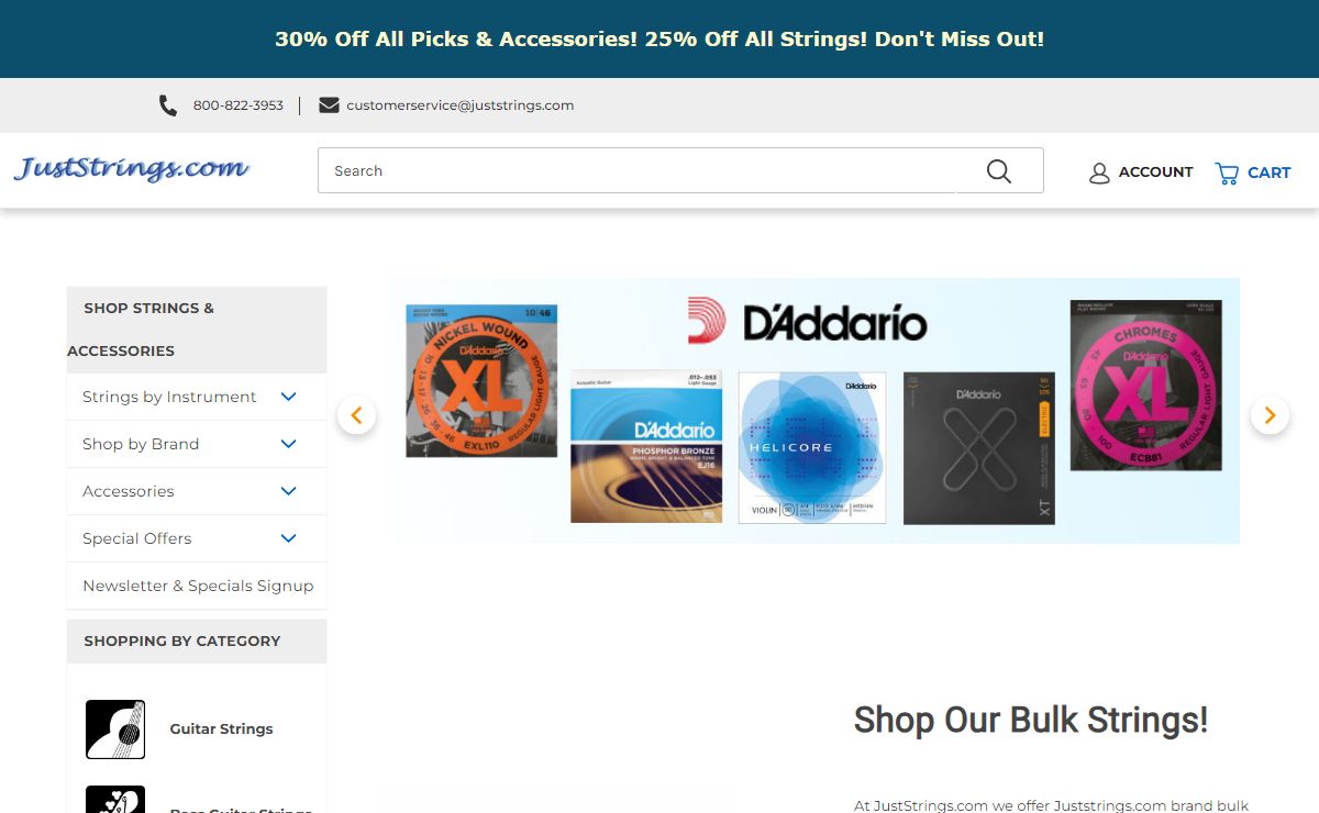 JustStrings: Buy Guitar Strings, Bass Strings & More Online!