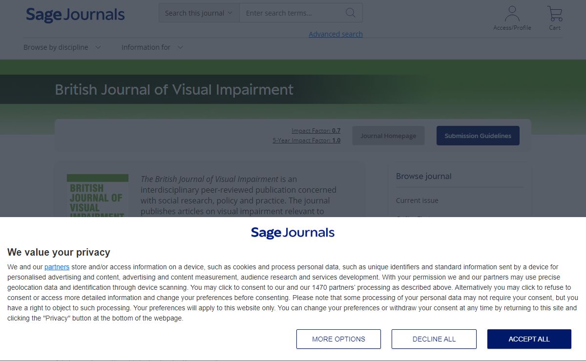 British Journal of Visual Impairment: Sage Journals