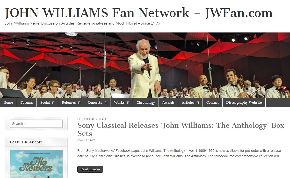 JOHN WILLIAMS Fan Network – JWFan.com – John Williams News, Discussion, Articles, Reviews, Analyses and Much More! – Since 1999