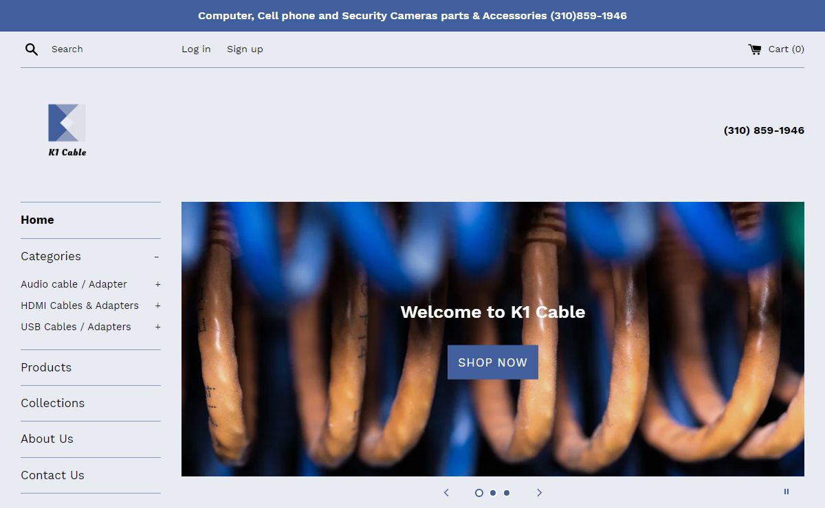 Computer, Cell phone and Security Cameras parts & Accessories (310)859 – K1cable