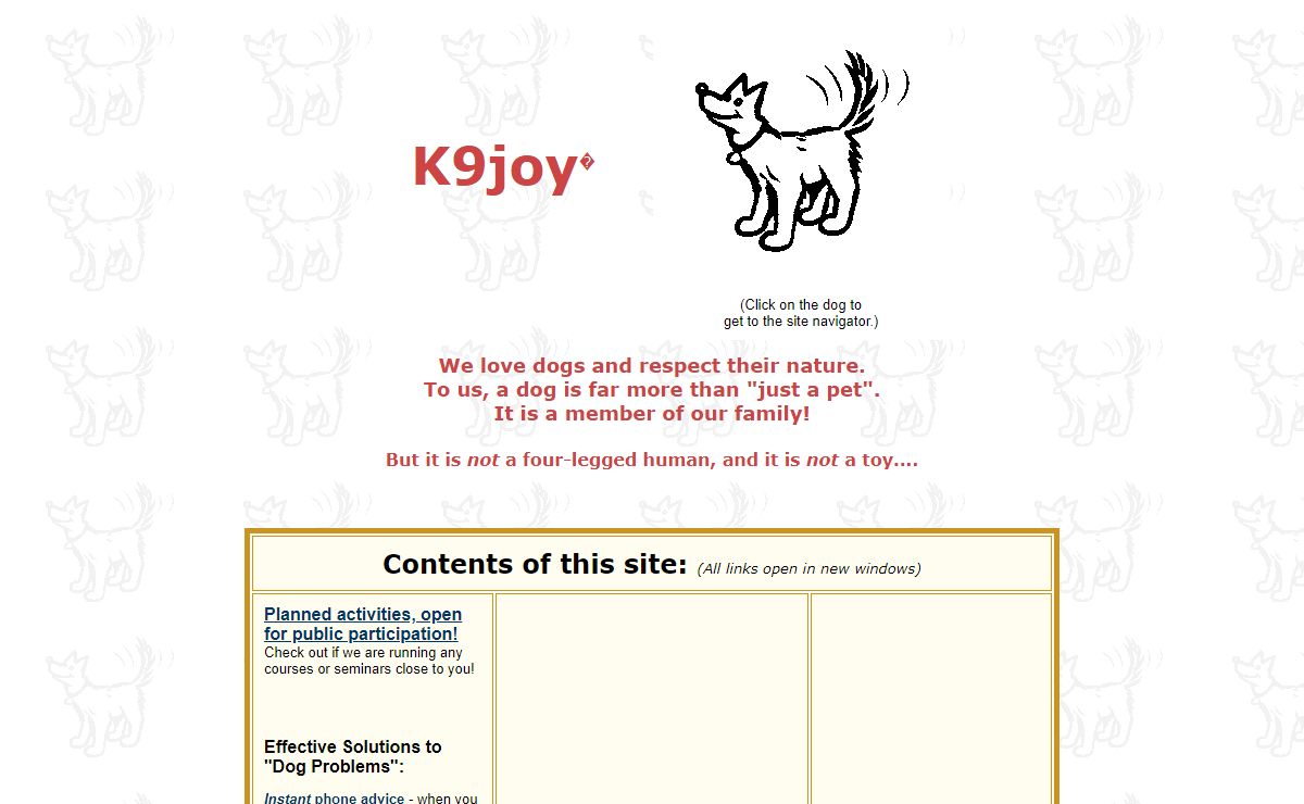 K9joy - for people who love dogs and respect their nature