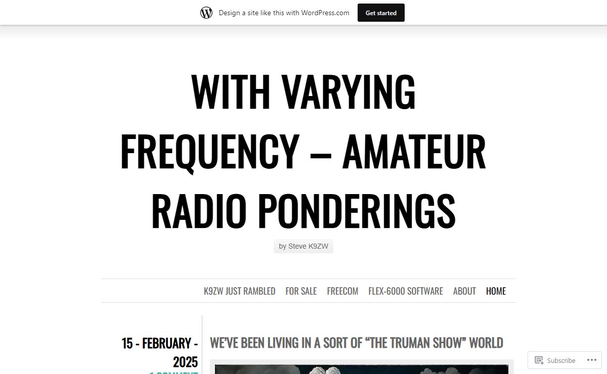 With Varying Frequency - Amateur Radio Ponderings | by Steve K9ZW