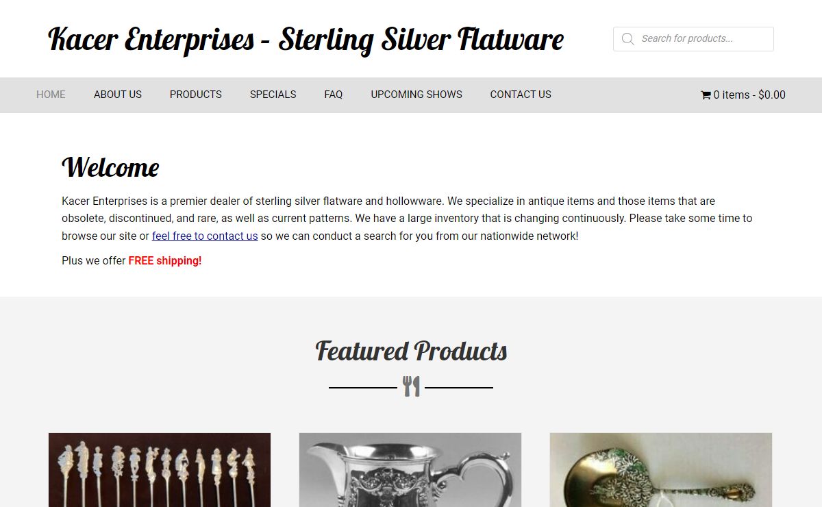 Kacer Enterprises – Sterling Silver Flatware