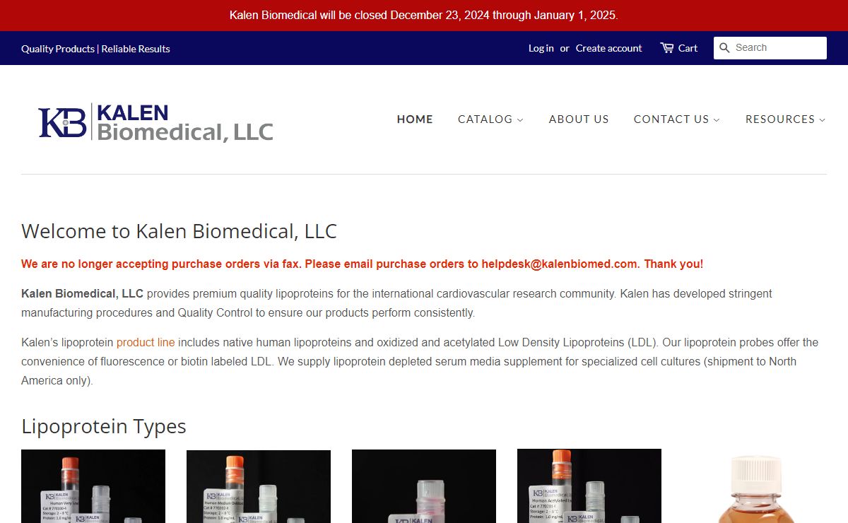 Kalen Biomedical Homepage