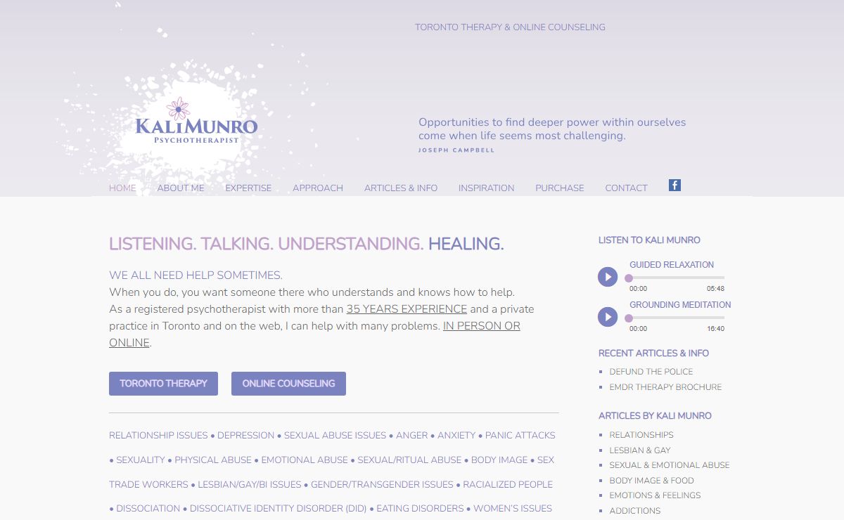 KaliMunro.com | Toronto Therapy & Online Counseling
