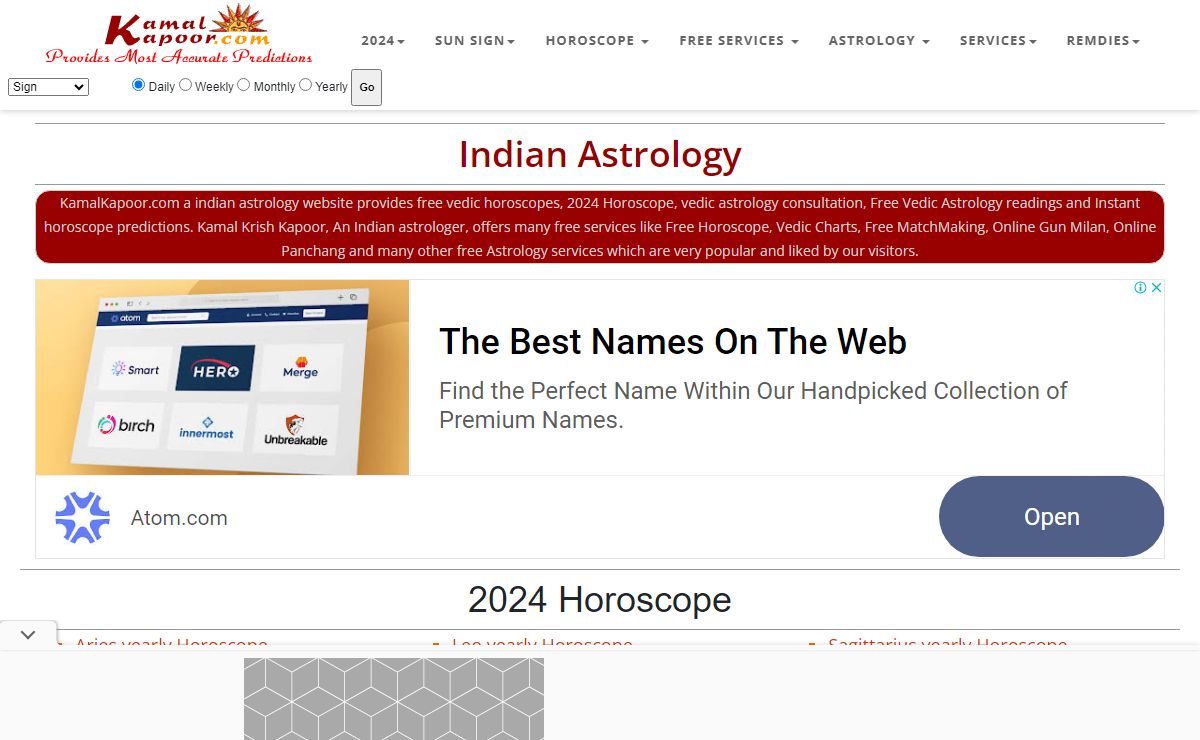 Indian Astrology - Free Horoscope vedic Prediction by date of birth