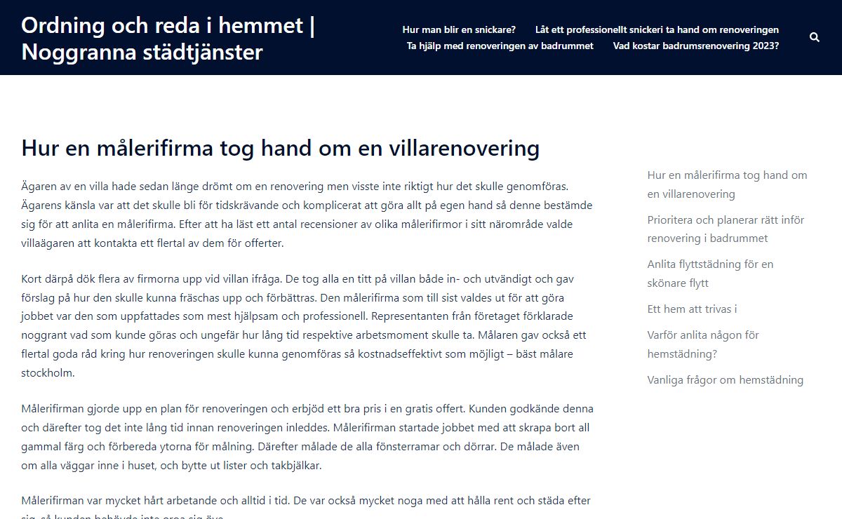Ordning och reda i hemmet | Noggranna städtjänster