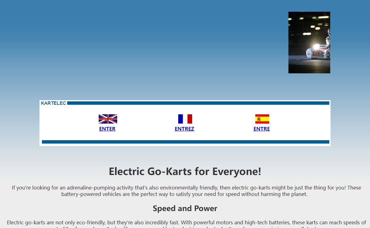 Kartelec: le kart Électrique - the electric gokart - el kart electrico