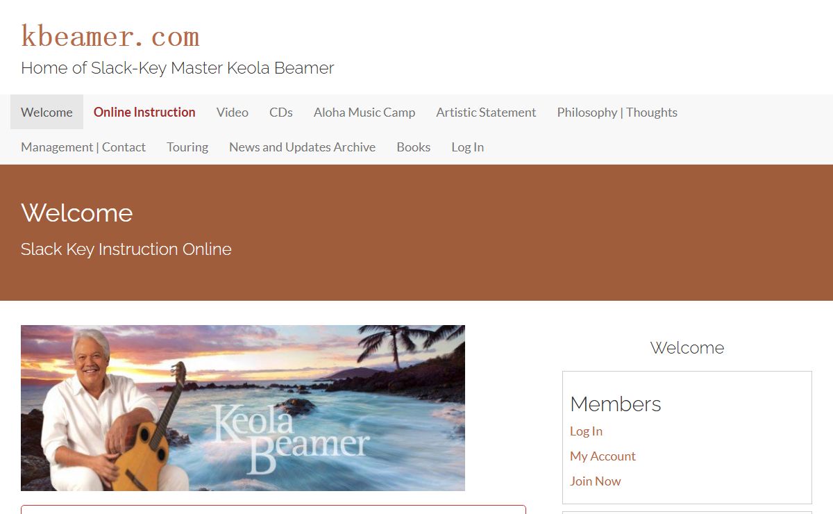 kbeamer.com – Home of Slack-Key Master Keola Beamer